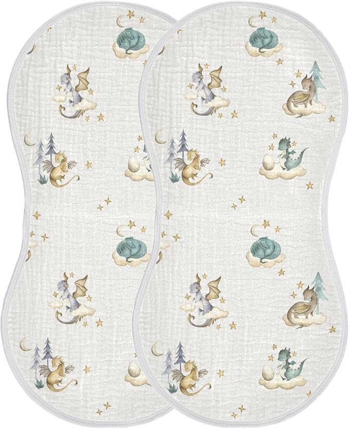 vvfelixl Burp Cloths Dragon Baby for Baby Boy Girls Baby Washcloths Burp Rags 1 Pack
