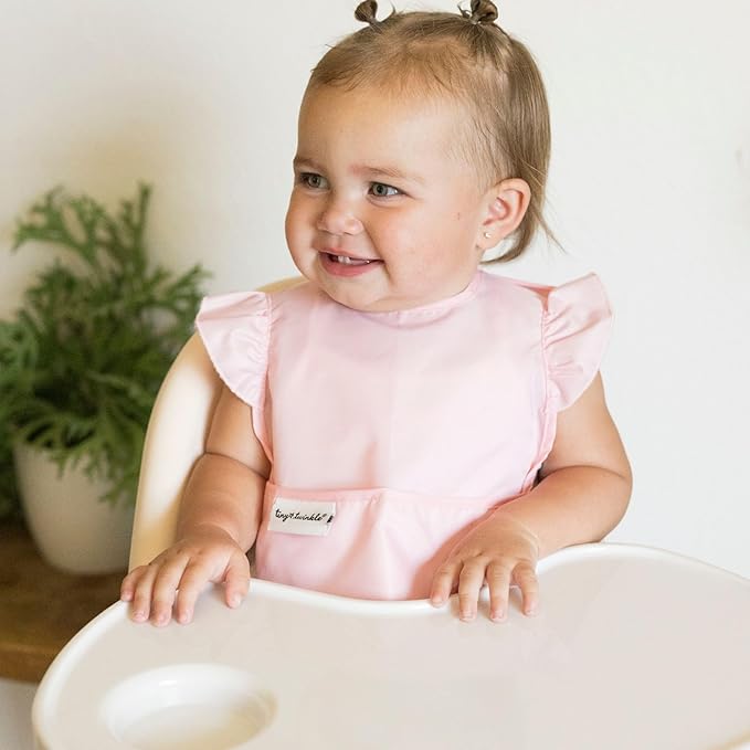 Tiny Twinkle Mess-Proof Baby Bibs for Eating | Waterproof, Wipeable Toddler Bibs with Catch-All Pocket | Feeding Bibs for Girls & Boys(3 Pack,Unicorn Set)