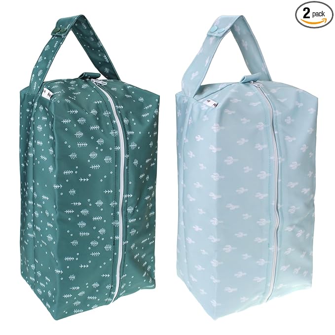 Mama Koala Waterproof Diaper Pods for Baby Items, Cloth Diapers, Swimsuits, Travel, Gym Clothes, Beach, Pump Parts, Toiletries, 2 Pack(DP-Pine Forest)