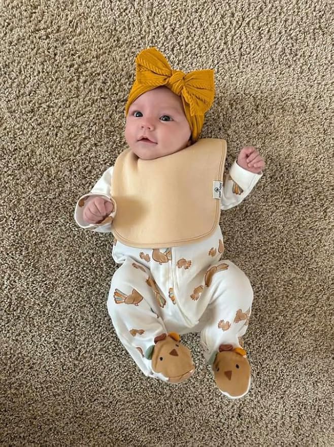 DiaperSquad's 100% Organic Cotton Baby Drool Bibs, Super Absorbent & Adjustable Baby Bibs for Drooling and Teething
