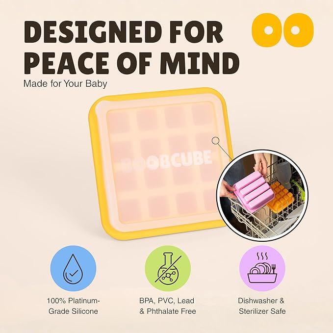 Breastmilk Freezer Tray – Reusable Silicone Tray 16-Cube – BPA-Free, Stackable, Sustainable Storage for Breastmilk & Baby Food