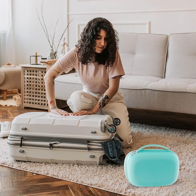 Wearable Breast Pumps Carrying Bag, Hard Shell Case with Removable Tray, Watertight Breast Pump Storage Bag Compatible with Most of Wearable Breast Pumps, Holds 2 Pumps, Blue