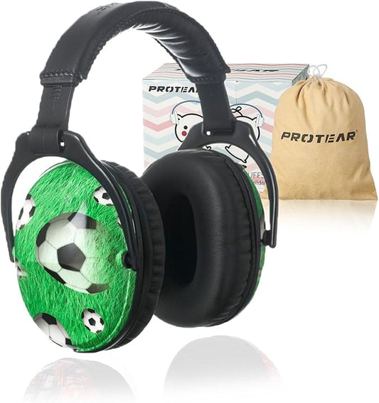Kids Hearing Protection,25dB NRR Noise Reduction,Sound Proof for Kids,Toddler,Safety Earmuffs for Concert,Airplane,Autism,Monster Jam,Travel,School- Football