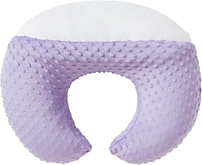 Nursing Pillow for Breastfeeding and Bottle Feeding More Support for Mom and Baby,Soft Newborn Nursing Baby Pillow， Machine Washable (Light Purple)
