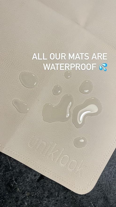 Vegan Leather Changing Mat by UNIKLOOK | Baby Infant Toddler Multipurpose | Waterproof Diaper Pad Placement Pet or Desk Mat Portable Foldable for Travel Wipeable Double Sided (14x22 in) Blanc + Rose