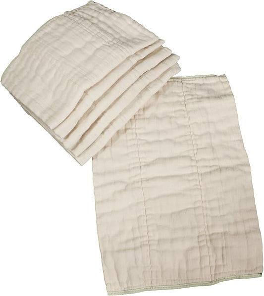 OsoCozy Unbleached Prefold Cloth Diapers 100% Cotton, Durable, Soft, Absorbent, Sustainable & Economical - dims, Fits size range. - (Size)