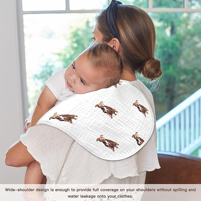 vvfelixl Muslin Burp Cloths Pit Bull Terrier Sitting Dog Baby Washcloths for Baby Girl Boys 2 Pack