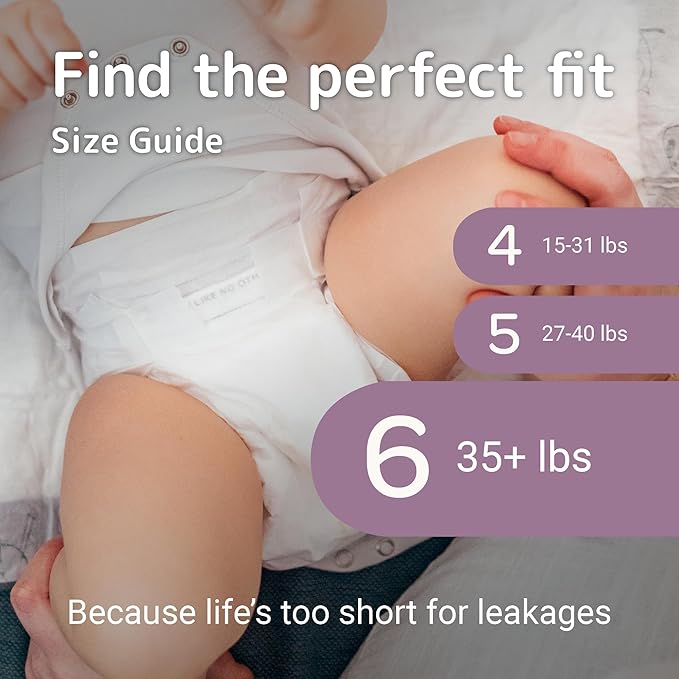 Bambo Nature Premium Eco-friendly Baby Diapers, Size 6 (35+ Lbs), 24 Count