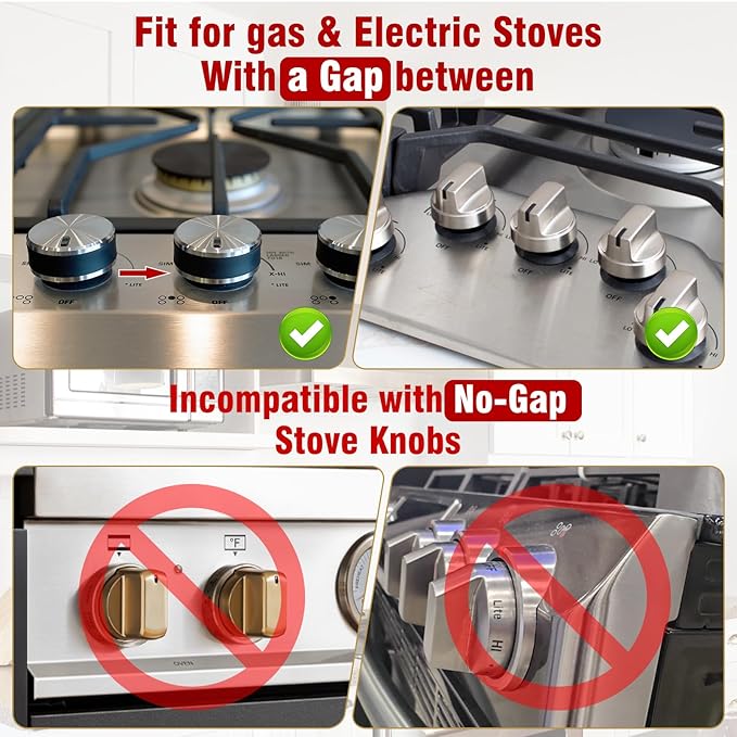 5PCS Stove Knob Covers for Child Safety - Fits Knobs with Diameter Under 2"5/8. Heat Resistant, Child Proof Lock with Strong Adhesive & Oil-Proof, Semi-Transparent Cover for Gas Stove and Oven Knobs