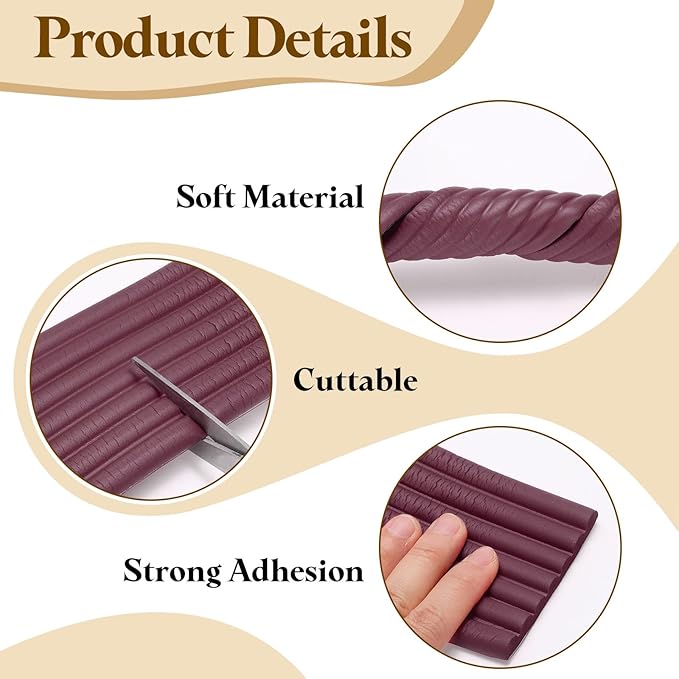 uxcell Bunk Bed Ladder Pad, 6.5ft NBR Self-Adhesive Corner Edge Protector Soft Furniture Corner Guard for Ladder Table Desk Edge, Dark Brown