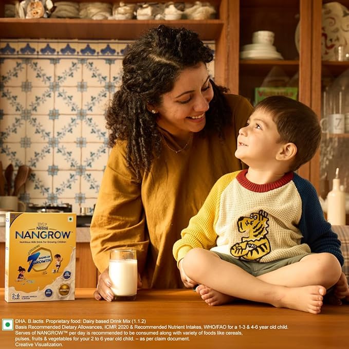Metrey Nan-Grow Nutritious Milk Drink Powder, Growing Children 2-6 Years, DHA Protein, Vanilla Flavor, 14.1 oz