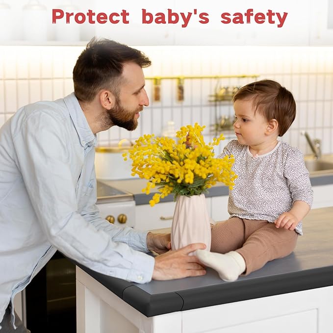Baby Proof Corner Protectors for Furniture, 6.56FT Heavy Duty Foam Edge Corner Bumpers, Soft Rubber Safety Guards for Sharp Corners, Table and Cabinet Edges Protection (Green)