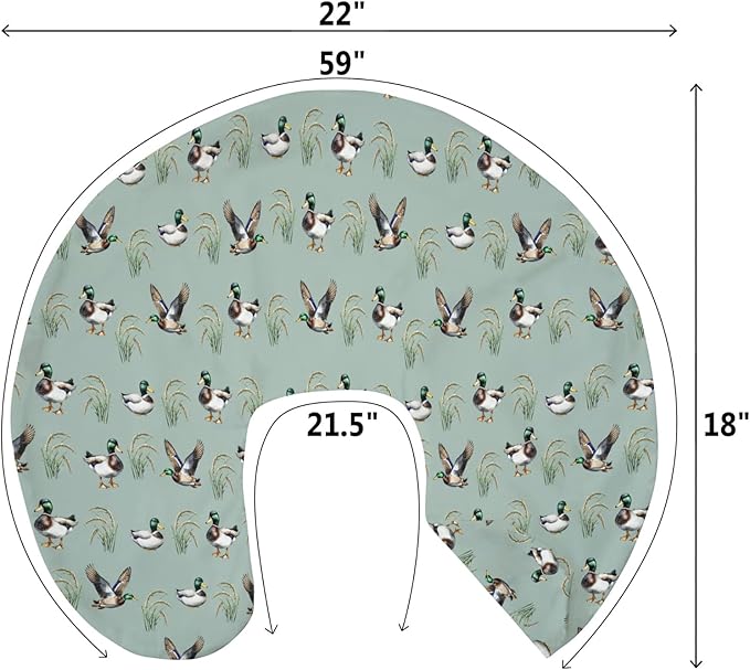 Green Mallard Ducks Baby Nursing Pillow Covers for Boy Girl Duck Hunting Season Nursery Feeding Pillowcase for Breastfeeding Pillows Lake Wild Ducks Hunter Soft Stretchy Slipcovers for Newborn Infant