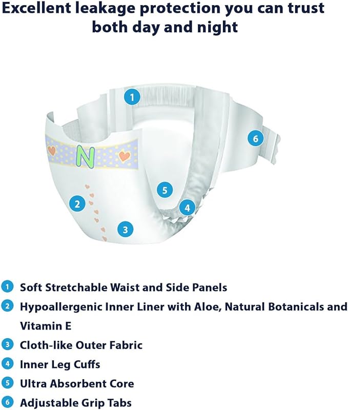 Cuties Baby Diapers, Newborn, 42-Count