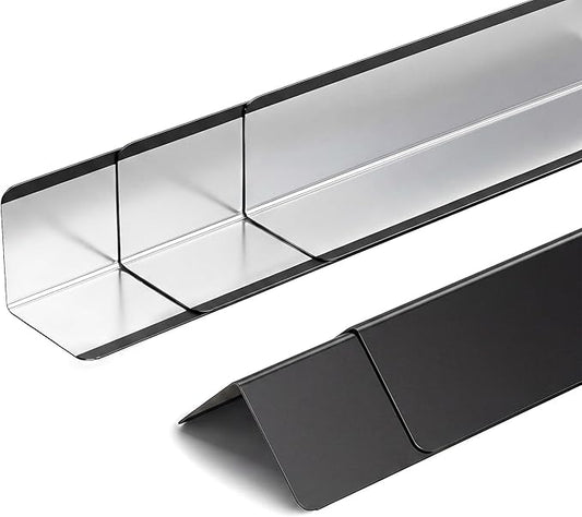 2x2x48 Inch 304 Stainless Steel Wall Corner Guards (5-Pack) Heavy Duty Rounded Corner Protector, Smooth Folded Edge Design for Wall Protection 90° Angle Metal Edge Black Guard Stainless Steel Slab