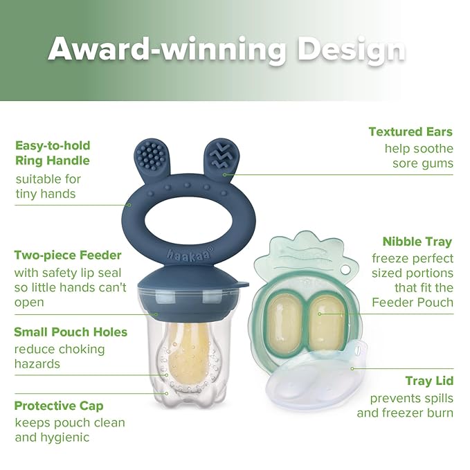 Haakaa Silicone Baby Fruit Food Feeder & Toddler Cup Combo