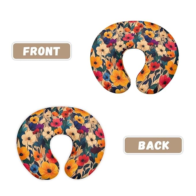 Colorful Flower Nursing Pillow Case for Newborn Baby Boy and Girl, Wild Flowers Feeding Pillow Slipcover, Floral Field Washable & Breathable Nursing Pillow Cover