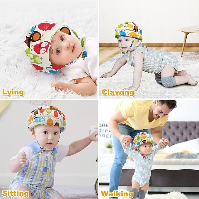Toddler Baby Safety Helmet, Adjustable Cushion Breathable Infant Baby Protection Hat