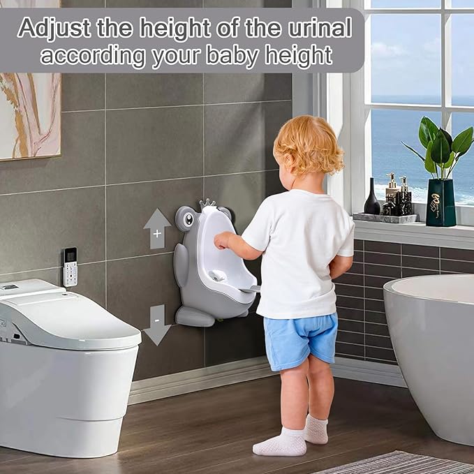 AOMOMO Urinal Potty Training for Boys with Frog Funny Aiming Target (Grey)