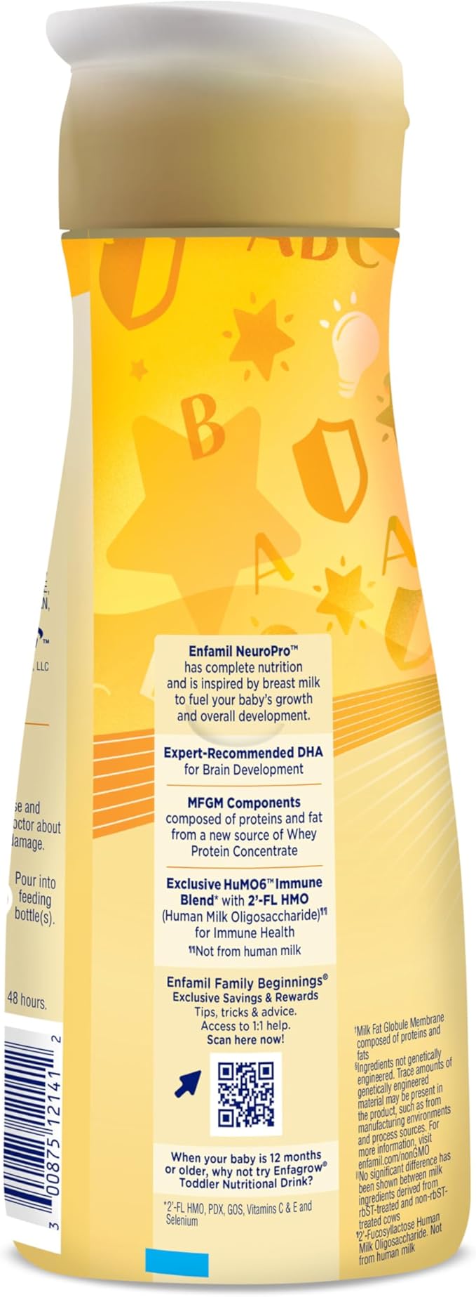 Enfamil NeuroPro Ready-to-Use Baby Formula, Ready to Feed, Brain and Immune Support with DHA, Iron and Prebiotics, Non-GMO, 32 Fl Oz Bottle, Pack of 6