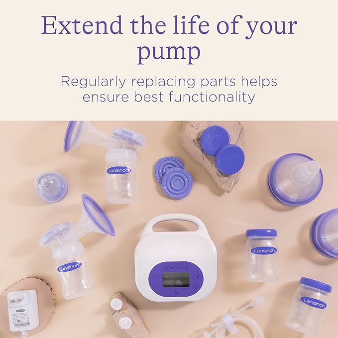 Lansinoh Breast Pump Spare Parts Bundle, Includes Four Duckbill Valves and Other Replacement Parts for Lansinoh Double Electric Breast Pumps