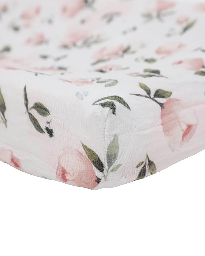 Little Unicorn Changing Pad Cover for Newborns & Infants | Soft & Breathable Muslin Fabric | Baby Diaper Changing Table Pad Cover (Watercolor Floret)