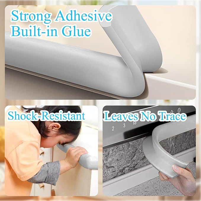 ZOMPAGO Baby Proofing Edge Protector,Foam L-Shape Self-Adhesive Corner Guards,2 Roll Baby Crib Bumper Pad,Wall & Corner Protector Baby,Foam Corner Protectors for Nursery Kitchen Fireplace Furniture