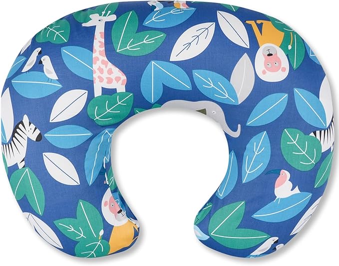 Ergonomic Nursing Pillow for Breastfeeding & Bottle Feeding, Breastfeeding Pillow to Reduce Back Neck Strain, Suitable for Breastfeeding Mom & Baby, Washable Cotton Cover(Jungle)