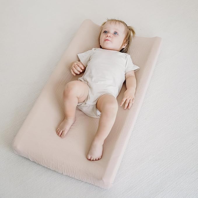 MairMore Changing Pad Cover for Neutral Baby Muslin Soft Cotton Diaper Changing Table Pad Cover Changing Pad Sheets for Girls and Boys - 2 Pack