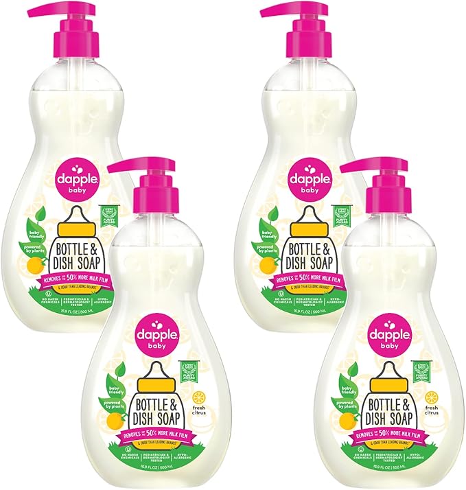 Dapple Baby Bottle & Dish Soap, Fresh Citrus, Plant Powered, Hypoallergenic, Baby Bottle and Dish Liquid, 16.9 fl oz, 1 Count