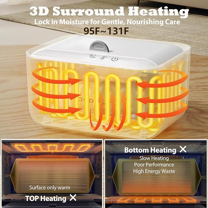 Wipe Warmer,Baby Wipe Warmer Dispenser,Large Capacity Wipe Holder Box Container with Night Light,Adjustable Temperature Display,No Need Water and Sponge,Fast Heating (Off white)