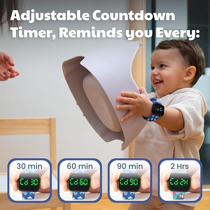 Potty Training Watch for Kids V4 – A Water Resistant Toilet Reminder Device for Boys & Girls to Train Your Toddler with Fun/Musical & Vibration Interval Reminder with Potty Training eBook (Shark)