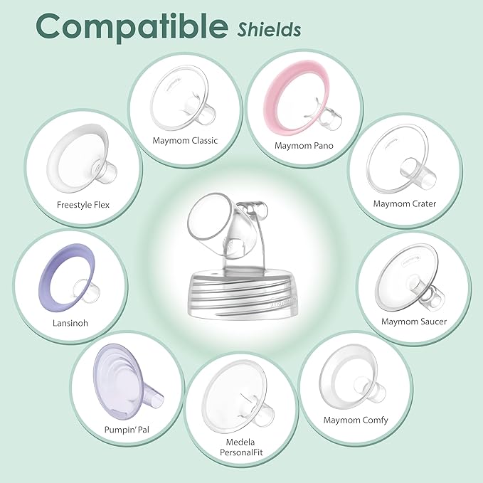 Maymom Pump Parts Compatible with Spectra S1 S2 9 Plus Accessories, Base Connectors, Bottles, Duckbill Valves, Backflow Protectors and Tubing, Not Original Spectra Parts