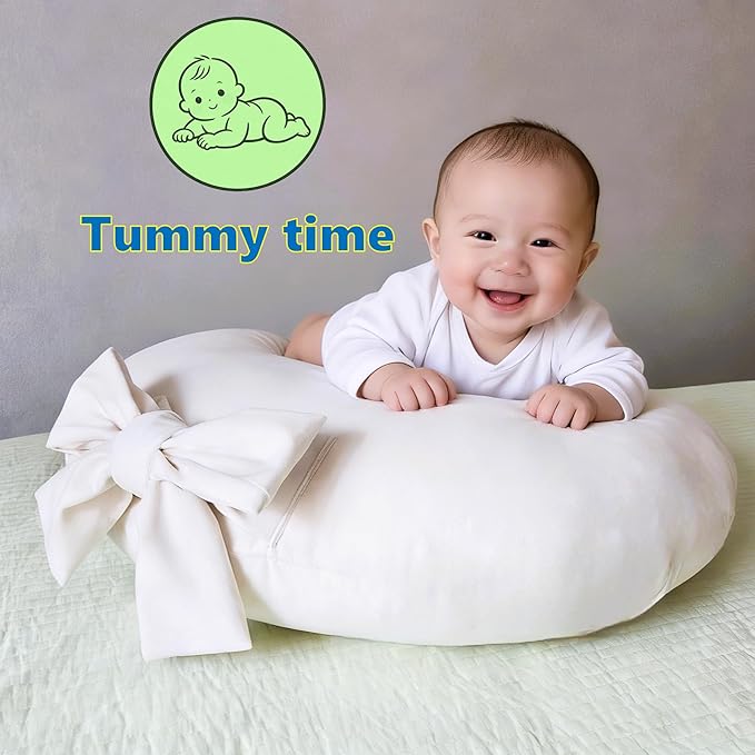 Nursing Pillow, U-Shaped Breastfeeding Support Cushion for Bottle & Breast Feeding (White)