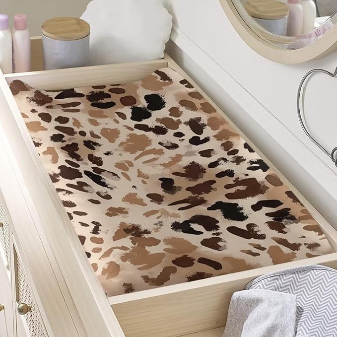 Leopard Print Changing Pad Cover for Baby Soft Baby Diaper Change Table Pad Covers Waterproof Changing Pads Liners for All Season Gift for Holiday