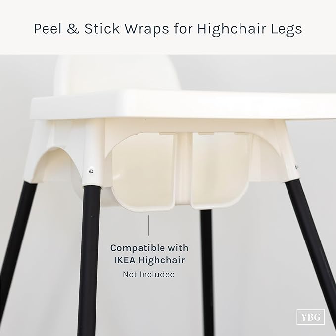Yeah Baby Goods Highchair Leg Wraps (Matte Black) - Compatible with The IKEA Antilop Highchair - Stylish IKEA High Chair Accessories w/Easy Self-Adhesive