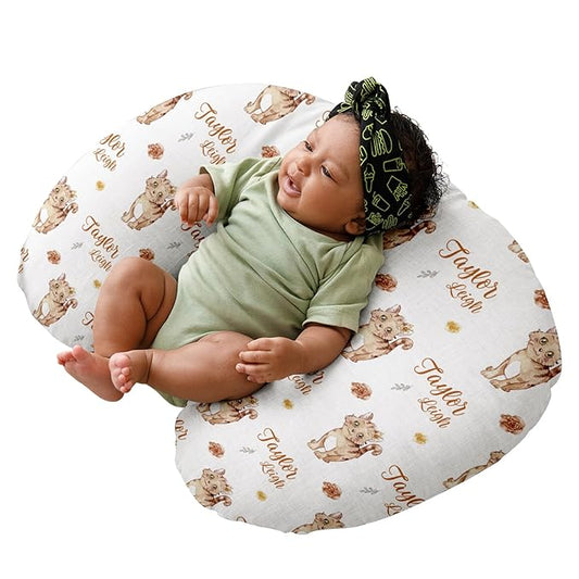 Dyoart Custom Baby Nursing Pillow Cover for Nursing, Cat Design Removable Nursing Covers for Breastfeeding Pillows, Ultra Soft Comfortable Slipcover for Newborn Baby Boys and Girls