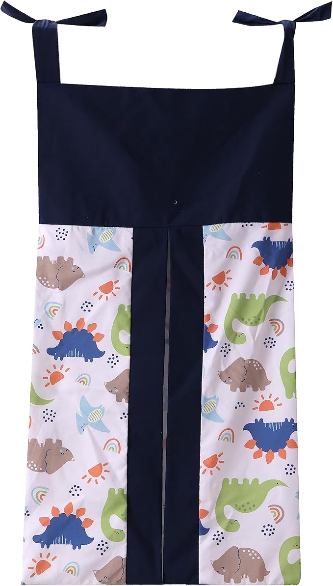 Dinosaur Nursery Crib Diaper Stacker For Boys Girls Crib Diaper Organizer Diaper Holder, Large Capacity (Blue)