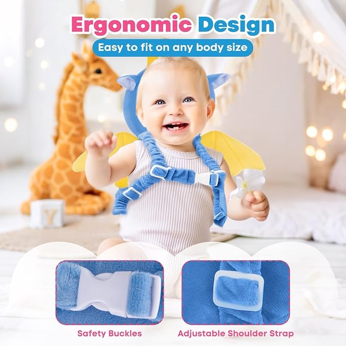 Baby Head Protector,Head Protection Back Pack for Sitting Crawling Walking,Adjustable Toddlers Safety Pad Cushion