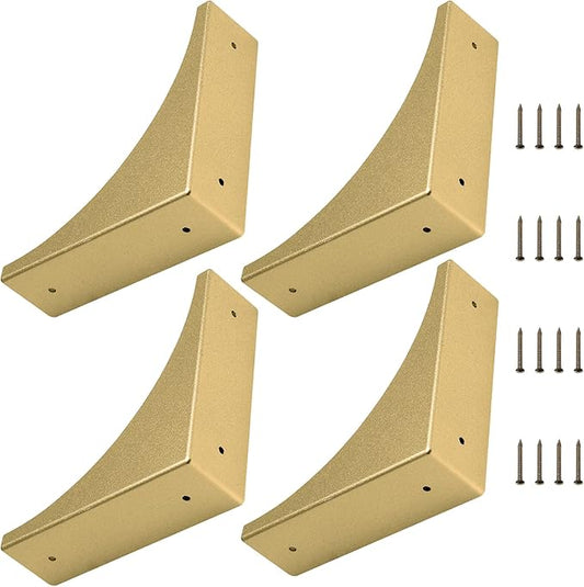 BokWin Gold Box Corner Protector Metal,4 Pcs 2.56 Inch Decorative Corner Brackets with Screws,Edge Guard for Box Furniture Table Shelf Cabinet
