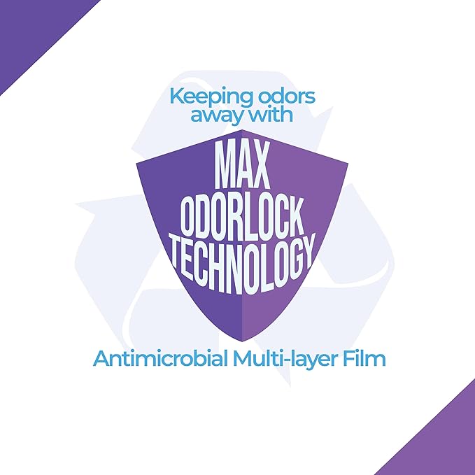 Diaper Pail Refills | Powder Scented Continuous Film with Max Odor Lock | Compatible with Diaper Genie Complete & Expressions (Universal, 2, Count)
