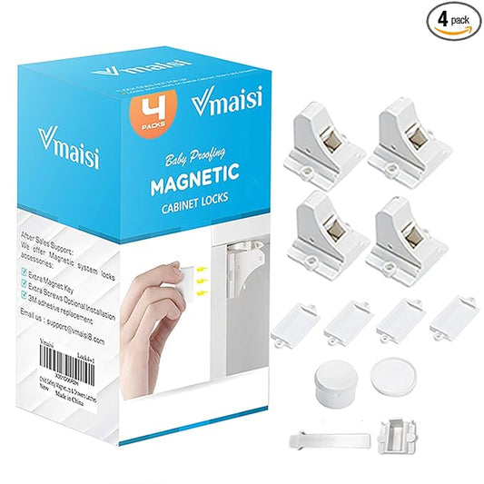 Vmaisi Magnetic Cabinet Locks for Babies (Stardand, Unit Count 4)