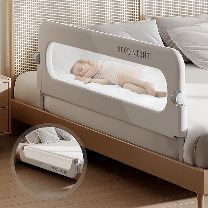 Foldable Toddler Bed Rails - Kids Guard Bumper for Crib Safe Bed Side Rail for Twin Queen King Full Size Beds 32inch