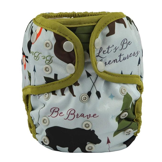 Baby Diaper Cover Nappy One Size 8lbs to 36lbs (Be Brave)