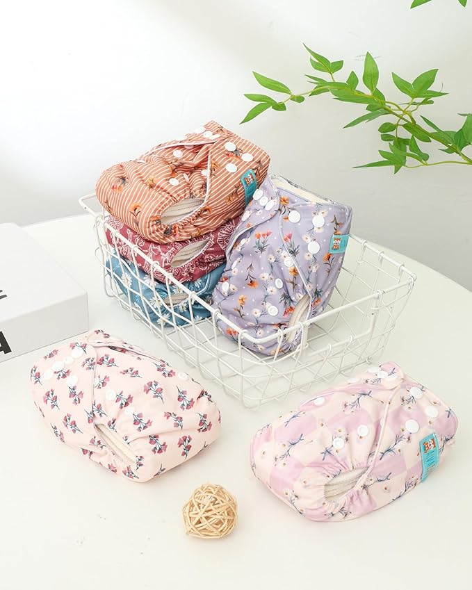 ALVABABY Baby Pocket Newborn for Less Than 12pounds Baby Snaps Cloth Diapers Nappy 6pcs with 12 Inserts 6SVB130