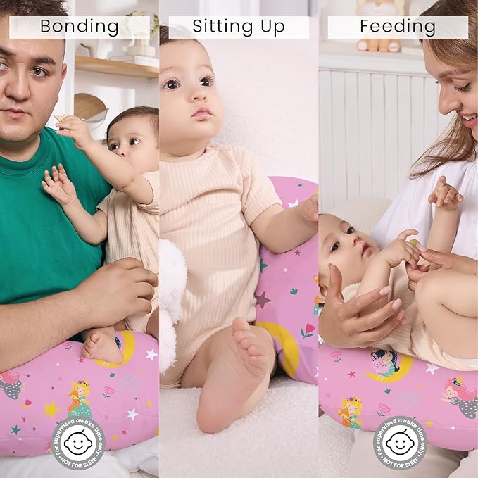 Plushii Nursing Pillow for Breastfeeding, Soft and Supportive Breastfeeding Pillow for Mom and Baby, Cute Feeding Pillow with Removable Cover for 0–12 Months, Moon Fairy