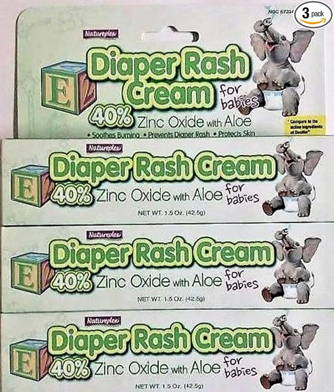 Natureplex Diaper Rash Cream with Zinc Oxide and Aloe (Pack of 3)
