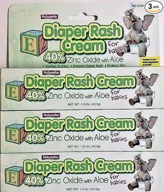 Natureplex Diaper Rash Cream with Zinc Oxide and Aloe (Pack of 3)