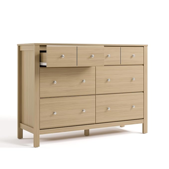 Storkcraft Horizon 6 Drawer Dresser (Driftwood) – GREENGUARD Gold Certified Dresser for Nursery & Kids’ Room, Modern Storage with Interlocking Drawer System