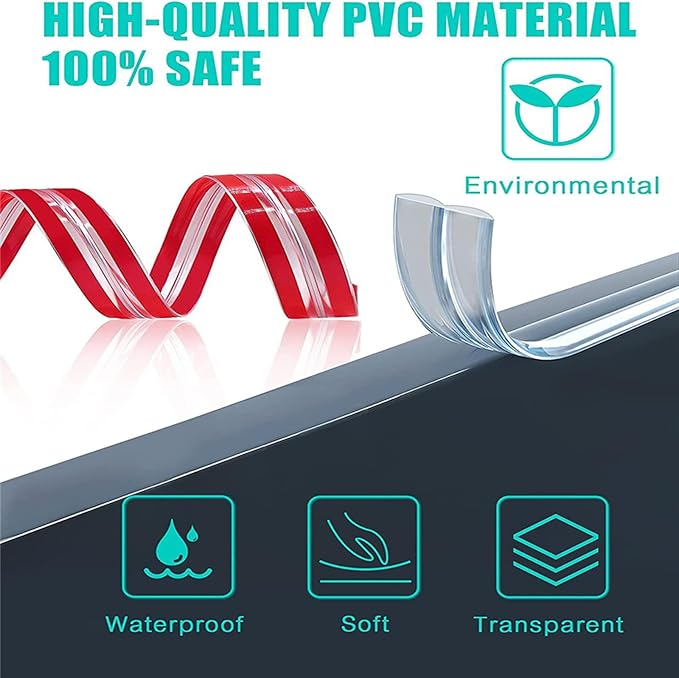 Edge Corner Protector Baby Proofing 20ft (6M) with 4 Corners, Clear Soft Corner Protectors Baby Proof, Furniture Corner Guard & Edge Safety, Edge Protector for Table and Fireplace(20ft L*1.56inch W)